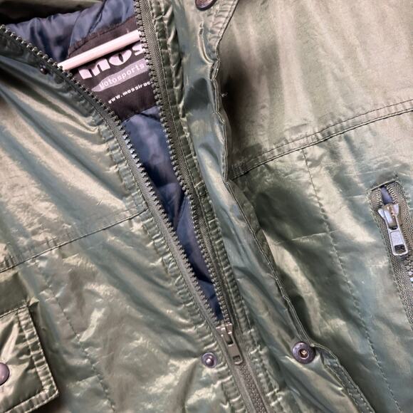 Mossi Racing Parka Jacket Hooded Quilted Shiny Full Zip Winter Athletic Perform - Picture 11 of 15